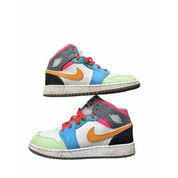 Jordan Other - Nike Air Jordan 1 Mid SE Multicolor Basketball Sneakers - US Big Kids 6 Youth